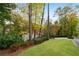 Beautiful front yard with lush greenery, mature trees, and well-maintained landscaping at 5525 Whitner Dr, Sandy Springs, GA 30327