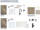A collection of interior design elements, including cabinets, flooring, paint, and hardware selections at 2017 Ripple Park Bnd, Canton, GA 30114