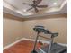 Home gym with hardwood floors, recessed lighting, and a ceiling fan at 1258 Mcallistar Dr, Locust Grove, GA 30248