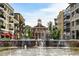 Picturesque town square with water fountain and backdrop featuring classic brick buildings at 364 Concord St, Alpharetta, GA 30009
