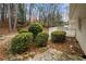 A view of a serene backyard featuring lush greenery and stone pathway at 2151 Zelda Ne Dr, Atlanta, GA 30345
