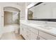 Modern bathroom featuring a double sink vanity, large mirror, and walk-in shower at 3445 Stratford Ne Rd # 2403, Atlanta, GA 30326