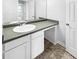 Simple bathroom featuring a modern vanity and ample counter space at 2341 Wellington Cir, Lithonia, GA 30058