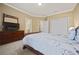 Bedroom featuring soft carpet, neutral walls and trim, and a complete furniture set with television at 3591 Lochwolde Ln, Snellville, GA 30039