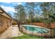 Backyard view of fenced in inground pool at 1495 Harbour Oaks Rd, Tucker, GA 30084