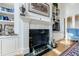 Close up of living room showing a fireplace, and built-ins at 400 Laurel Chase Ct, Atlanta, GA 30327