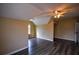 Bedroom with a closet, wood floors, and a ceiling fan at 3028 Hallman Cir, Marietta, GA 30064