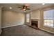 Spacious living room features a fireplace and plenty of natural light at 3028 Hallman Cir, Marietta, GA 30064