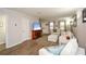 Inviting living room with a fireplace, wood-look floors, and cozy seating at 125 N River Dr # F, Atlanta, GA 30350