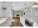 Modern kitchen featuring stainless steel appliances and white cabinetry at 4770 Wayland Cir, Acworth, GA 30101