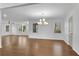 Open-concept living room with hardwood floors at 4770 Wayland Cir, Acworth, GA 30101