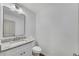 Powder room with granite countertop vanity at 4770 Wayland Cir, Acworth, GA 30101