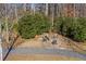 A secluded fire pit area is surrounded by lush greenery, ideal for relaxing gatherings at 11 Ganel Ln, Alpharetta, GA 30009