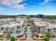 Aerial view of a town center showcasing retail stores, restaurants, office buildings, and ample parking at 11 Ganel Ln, Alpharetta, GA 30009