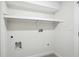 A simple laundry room with shelving and hookups for a washer and dryer provides space for household tasks at 176 Rhodesia Se Ave, Atlanta, GA 30315