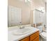 Bathroom features a sink, cabinet and mirror with a white toilet at 3296 Quincey Xing, Conyers, GA 30013