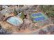 Aerial view of the community pool, playground, and tennis courts at 10950 Glenhurst Pass, Duluth, GA 30097