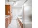 Bathroom featuring a spacious walk-in shower and a deep soaking tub for relaxation at 55 Little Barley Ln, Grayson, GA 30017