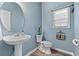 Cozy powder room featuring a modern sink, toilet with a bidet, and a decorative mirror and window at 923 Buckhorn Bnd, Locust Grove, GA 30248