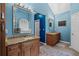 Stylish primary bathroom with double vanity, granite countertops, and modern fixtures at 923 Buckhorn Bnd, Locust Grove, GA 30248