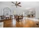 Spacious dining area with hardwood floors opens to the kitchen, perfect for entertaining at 2832 Old Villa Rica Rd, Powder Springs, GA 30127