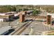 Aerial view of a small town featuring a railway crossing at 2464 Bayberry St, Acworth, GA 30101