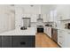 Modern kitchen featuring white cabinets, stainless steel appliances, and a dark center island at 260 Miller Reed Se Ave, Atlanta, GA 30315