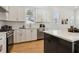 Modern kitchen boasts stainless steel appliances, white cabinets, and a center island with a white countertop at 260 Miller Reed Se Ave, Atlanta, GA 30315