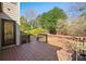Wooden deck with direct access into home, with views of backyard trees and landscaping at 520 Waterside Ct, Canton, GA 30114
