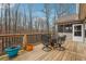 Charming deck with outdoor seating and serene backyard views, perfect for relaxation at 7295 Hickory Bluff Dr, Cumming, GA 30040