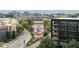 Aerial view of the neighborhood showcasing the community's monument and urban surroundings at 361 17Th Nw St # 922, Atlanta, GA 30363