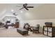 Large, open bonus room with ceiling fans, office space and built-in storage at 971 Hendon, Woodstock, GA 30188