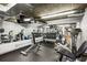 Well-equipped gym with various weight machines, free weights, mirrored wall, and mounted television at 3235 Roswell Ne Rd # 917, Atlanta, GA 30305