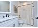 Bathroom featuring a tub, shower, and updated vanity with modern fixtures at 419 Mcinnes Se Cir, Marietta, GA 30060