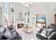 Inviting living room with vaulted ceilings, a fireplace, and large windows providing natural light at 3916 Woodruff Park Way, Buford, GA 30519