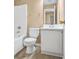 Clean bathroom with modern vanity, toilet, and shower-tub combination at 102 Timber Ridge Dr, Cartersville, GA 30121