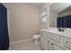 Bathroom with a single vanity, neutral walls, and a shower and tub combination at 58 Ashbury Cir, Dallas, GA 30157