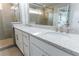 Bathroom with granite countertops and glass shower at 3152 Quinn Pl, Atlanta, GA 30341
