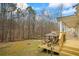 A home backyard featuring a large lawn and wooden deck with gazebo, perfect for outdoor gatherings and enjoying nature at 3773 Galdway Dr, Snellville, GA 30039