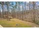 A lush, green backyard with mature trees offers a private and peaceful retreat for relaxation and outdoor activities at 3773 Galdway Dr, Snellville, GA 30039