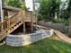 Well-designed backyard landscaping with stone accents and a wooden deck, enhances outdoor appeal at 1938 Gotham Ne Way, Atlanta, GA 30324