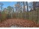 Fenced backyard with a ground covered in leaves at 3236 Abbeywood Dr, Decatur, GA 30034