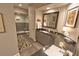 Modern bathroom with a walk-in shower, sleek vanity, and elegant fixtures at 3777 Peachtree Ne Rd # 733, Atlanta, GA 30319
