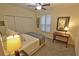 Inviting bedroom features neutral walls, plush carpet, shuttered windows, and soft lighting for a serene ambiance at 3777 Peachtree Ne Rd # 733, Atlanta, GA 30319