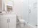 Bright bathroom featuring a large glass shower and modern fixtures at 275 Briscoe Way # 3, Alpharetta, GA 30009