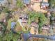 The aerial view showcases the property lines and neighboring homes at 743 Cedar Sw Trce, Lilburn, GA 30047