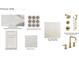 Calacatta Quartz Vanity Counter & Shower Bench and Delta Champagne Bronze Plumbing Fixtures at 60 Douglas Se St, Atlanta, GA 30317