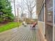 Wooden back deck with outdoor seating area and yard views at 2751 Davis Rd, Marietta, GA 30062