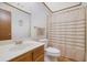 Bathroom featuring a sink and a shower with a beige curtain at 921 Forest Park Ln, Suwanee, GA 30024