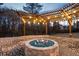 Charming outdoor fire pit with a pergola and string lights, creating a cozy and inviting atmosphere at 2778 Macland Rd, Dallas, GA 30157